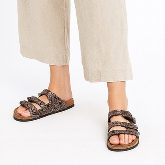 Papillio by Birkenstock Floral Brown Triple Strap Sandals Women’s Size 7 - Picture 8 of 8